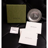 NEW $360 GUCCI Silver Tone Brass LOGO BEE Metal Incense Burner TRINKET PLATE