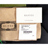 NEW $650 GUCCI Green Perforated Leather Embossed GG CARD HOLDER CASE with STRAP