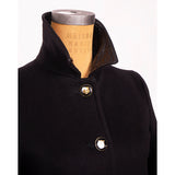 40 NEW $4,700 GUCCI Black Wool CAT TIGER BUTTON Leather Trim HORSEBIT LOGO COAT