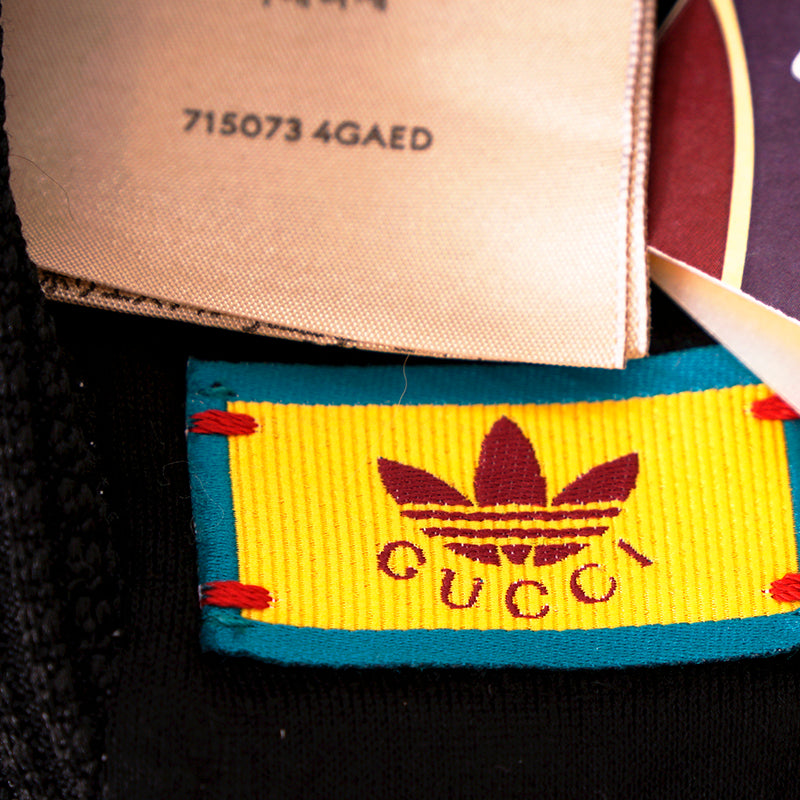 sz S NEW $450 GUCCI x ADIDAS Black Knit LOGO Swimming Hood Style Balaclava HAT