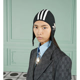 sz S NEW $450 GUCCI x ADIDAS Black Knit LOGO Swimming Hood Style Balaclava HAT