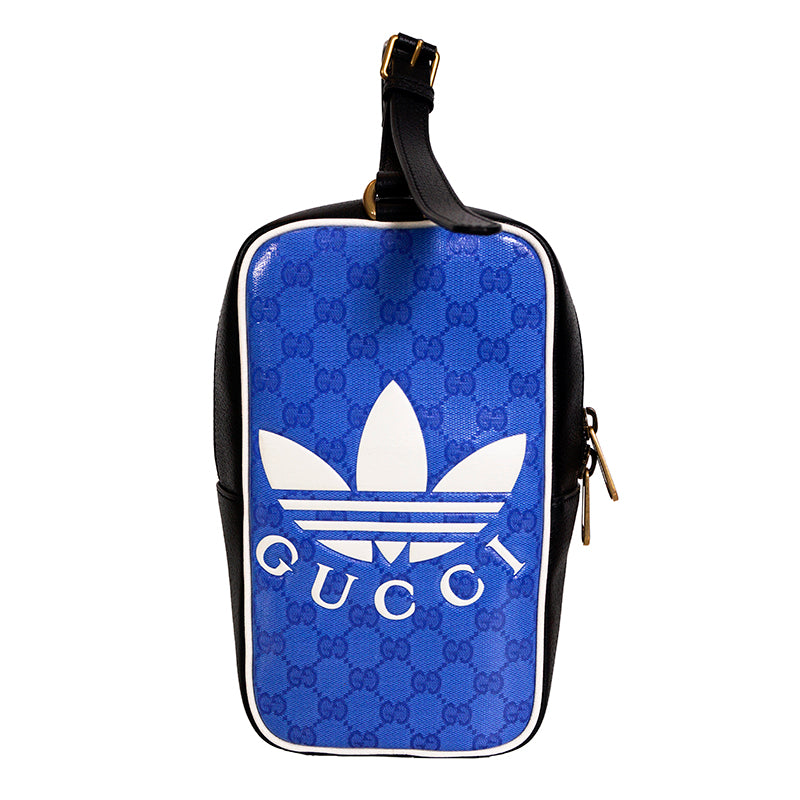 NEW $2025 GUCCI x ADIDAS Blue GG Supreme Crystal Coated NEW $2025 GUCCI x ADIDAS Blue GG Supreme Crystal Coated