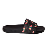 10G 10.5 NEW $450 GUCCI Men GG & BEES SUPREME Coated Canvas RUBBER SLIDE SANDALS