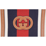 NEW $1800 GUCCI Ivory Canvas GG LEATHER Interlocking LOGO 2 WAY TOTE BAG 727735