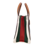 NEW $1800 GUCCI Ivory Canvas GG LEATHER Interlocking LOGO 2 WAY TOTE BAG 727735