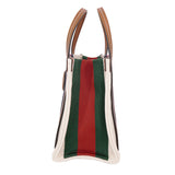 NEW $1800 GUCCI Ivory Canvas GG LEATHER Interlocking LOGO 2 WAY TOTE BAG 727735