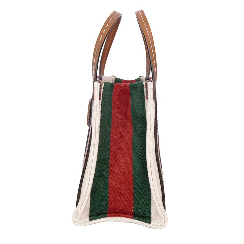 NEW $1800 GUCCI Ivory Canvas GG LEATHER Interlocking LOGO 2 WAY TOTE BAG 727735
