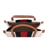 NEW $1800 GUCCI Ivory Canvas GG LEATHER Interlocking LOGO 2 WAY TOTE BAG 727735