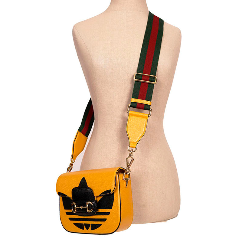 NEW $3,400 GUCCI x Adidas Yellow Leather HORSEBIT 1955 MINI BAG w/ 2 STRAPS