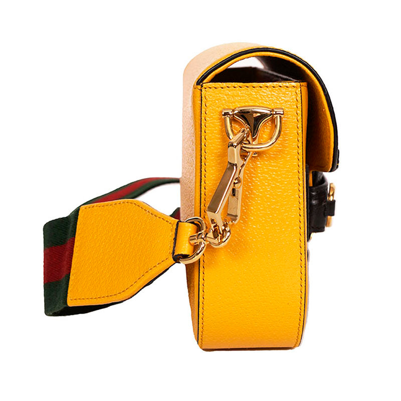 NEW $3,400 GUCCI x Adidas Yellow Leather HORSEBIT 1955 MINI
