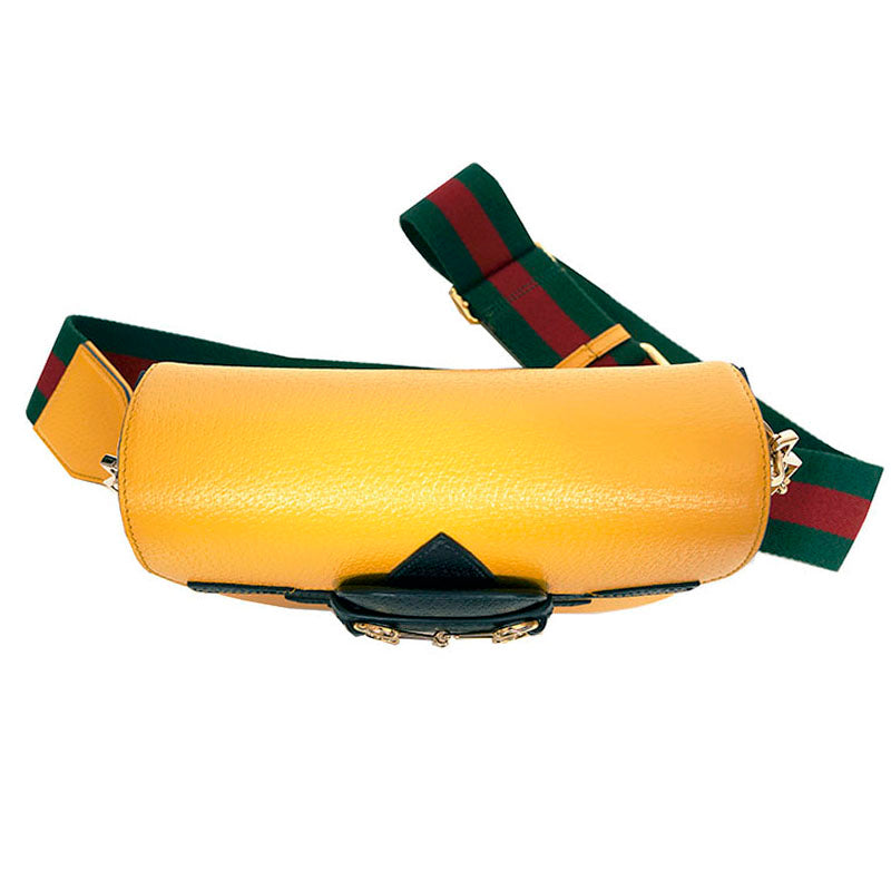 NEW $3,400 GUCCI x Adidas Yellow Leather HORSEBIT 1955 MINI