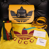 NEW $3,400 GUCCI x Adidas Yellow Leather HORSEBIT 1955 MINI BAG w/ 2 STRAPS