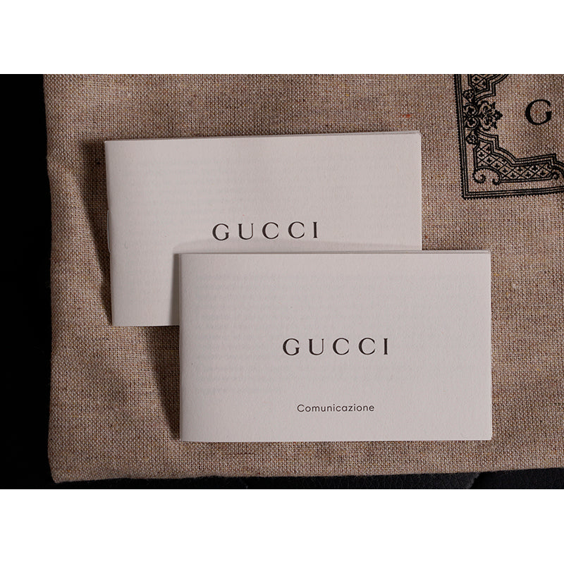 sz M NEW $650 GUCCI Black Demetra Leather-Style Gold Hardware LOGO PET HARNESS