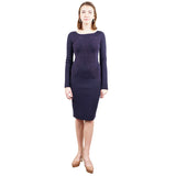 sz S NEW $1,790 GUCCI Vintage 2012 Navy Blue WOOL Stretch KNIT JACQUARD DRESS