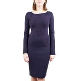 sz S NEW $1,790 GUCCI Vintage 2012 Navy Blue WOOL Stretch KNIT JACQUARD DRESS