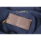 sz S NEW $1,790 GUCCI Vintage 2012 Navy Blue WOOL Stretch KNIT JACQUARD DRESS