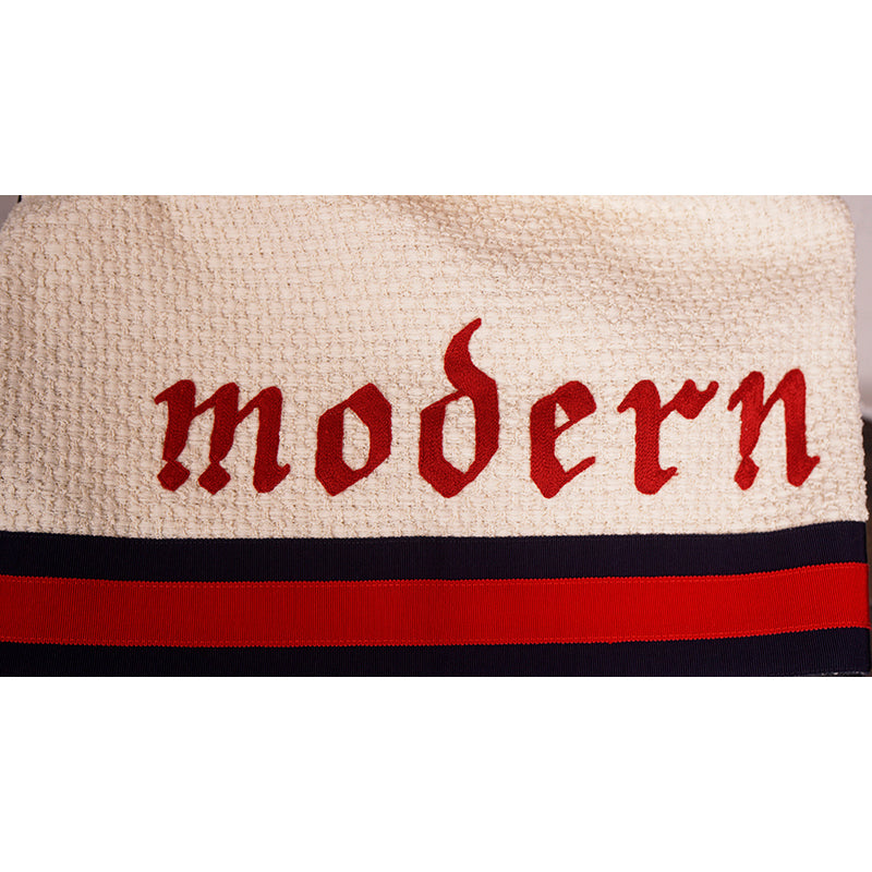 36 NEW $1500 GUCCI RUNWAY Ivory MODERN FUTURE Cotton Tweed Pencil LOGO WEB SKIRT