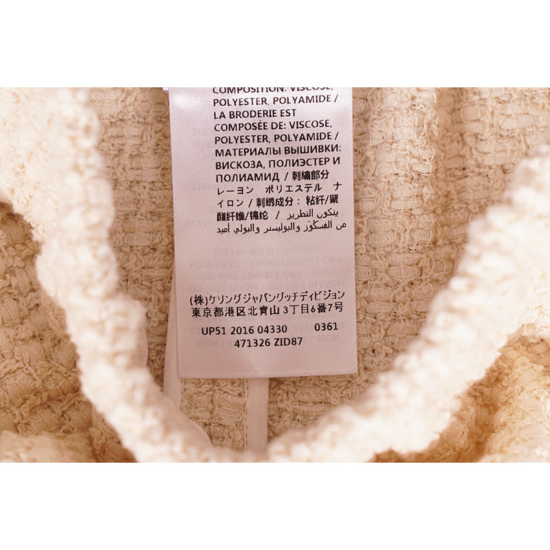 36 NEW $1500 GUCCI RUNWAY Ivory MODERN FUTURE Cotton Tweed Pencil LOGO WEB SKIRT