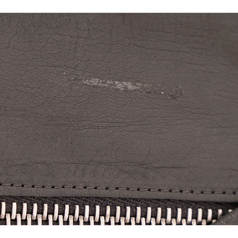 sz S NEW $875 GUCCI Men&#039;s Gray Nappa Leather GG LOGO ZIPPER CENTER Lined GLOVES