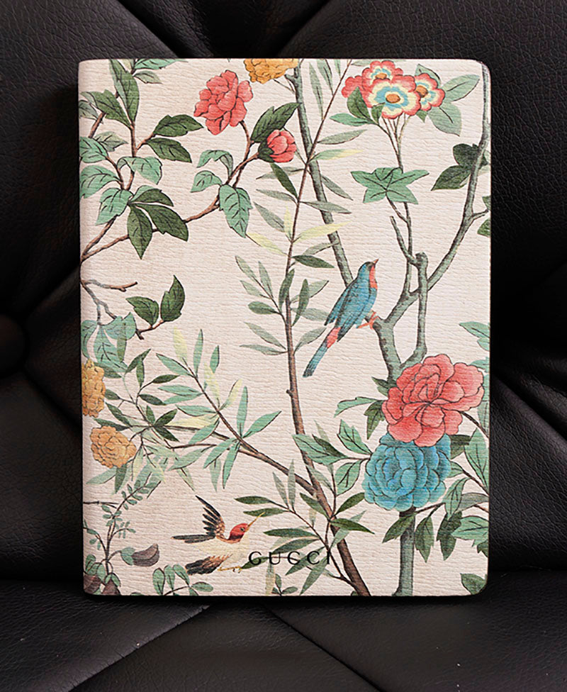 NEW $495 GUCCI Pink, Blue &amp; White FLORAL BIRD TIAN Small 3 pc NOTEBOOK SET NWT