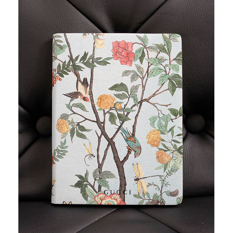 NEW $495 GUCCI Pink, Blue &amp; White FLORAL BIRD TIAN Small 3 pc NOTEBOOK SET NWT