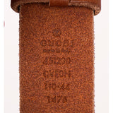 85/34 & 110/44 NEW $655 GUCCI Mens Rugged Brown Leather TIGER FELINE GG LOGO BUCKLE BELT