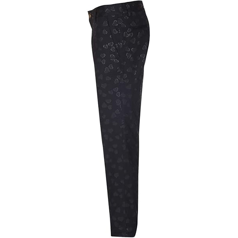 sz 40 NEW $850 GUCCI Black HEART PRINT 5-Pocket Cotton Twill Tapered Legs PANTS