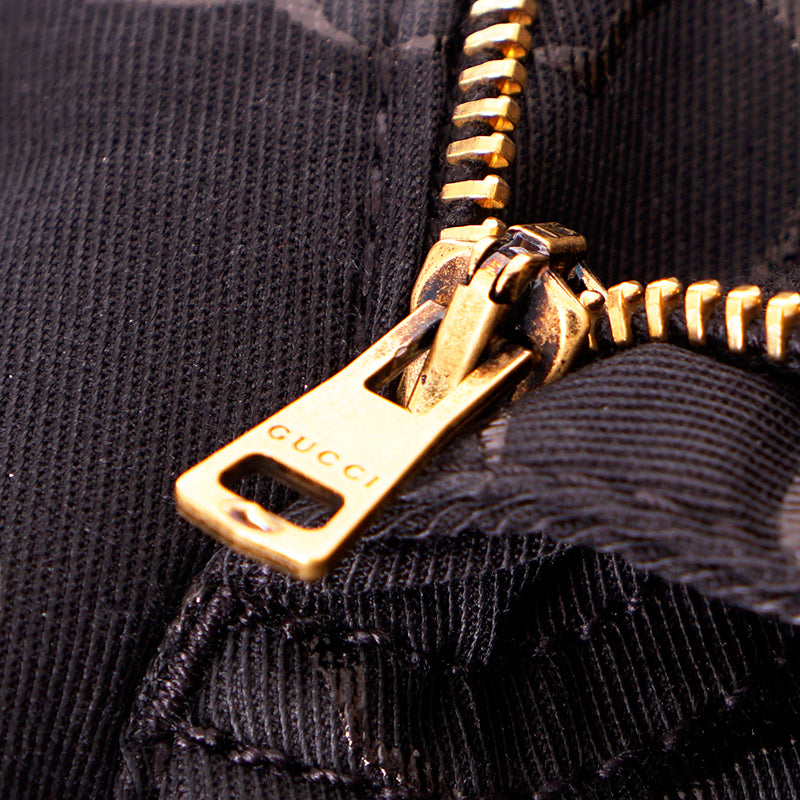 sz 40 NEW $850 GUCCI Black HEART PRINT 5-Pocket Cotton Twill Tapered Legs PANTS