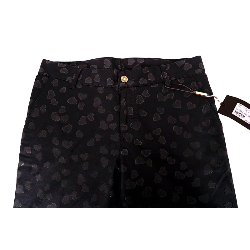 sz 40 NEW $850 GUCCI Black HEART PRINT 5-Pocket Cotton Twill Tapered Legs PANTS