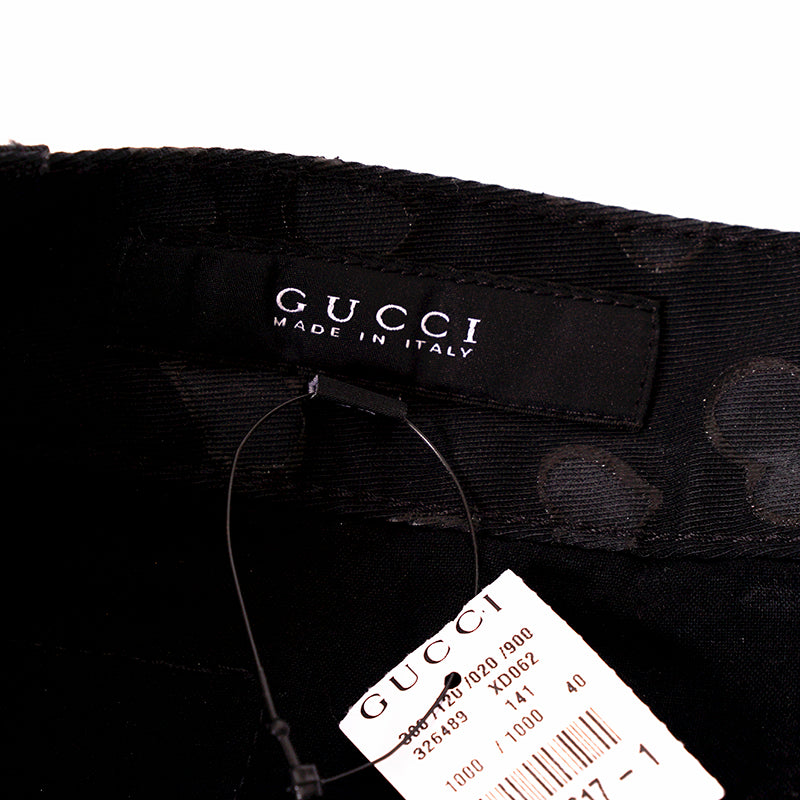 sz 40 NEW $850 GUCCI Black HEART PRINT 5-Pocket Cotton Twill Tapered Legs PANTS