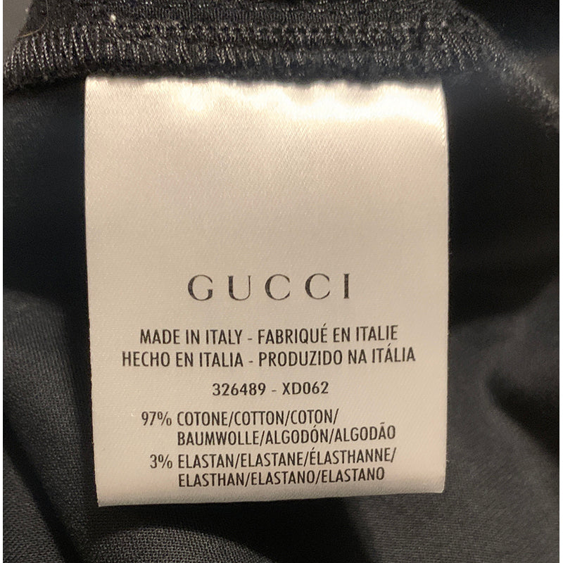 sz 40 NEW $850 GUCCI Black HEART PRINT 5-Pocket Cotton Twill Tapered Legs PANTS