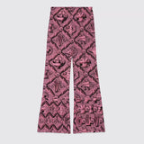 42 NEW $1700 GUCCI RUNWAY Black & Pink ROMAIN WALLPAPER PRINT Pleated Hem PANTS