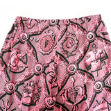 42 NEW $1700 GUCCI RUNWAY Black & Pink ROMAIN WALLPAPER PRINT Pleated Hem PANTS