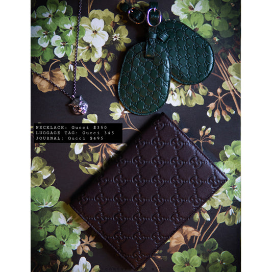 NEW $495 GUCCI Brown Leather GG Guccissima Small NOTEBOOK COVER & Notebook NIB