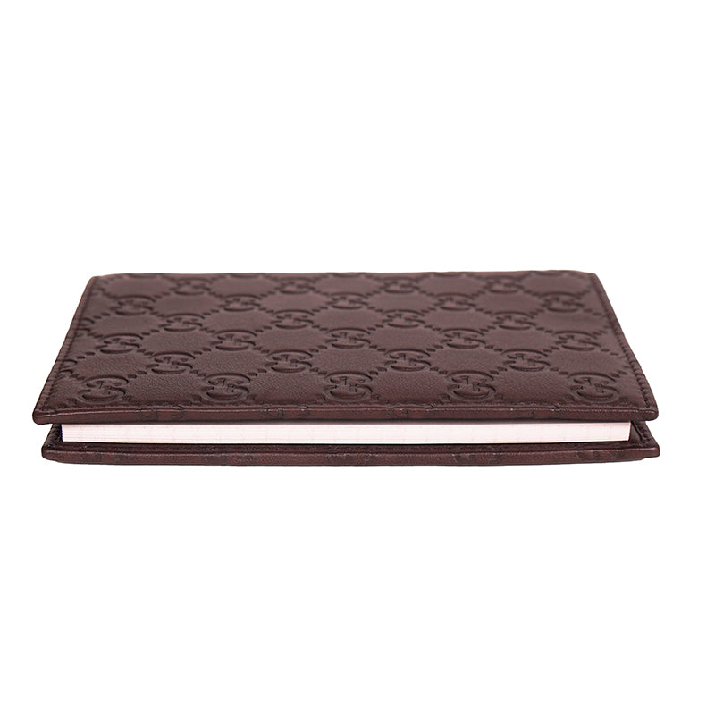 NEW $495 GUCCI Brown Leather GG Guccissima Small NOTEBOOK COVER & Note book NIB