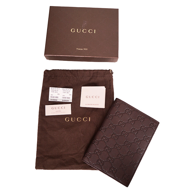 NEW $495 GUCCI Brown Leather GG Guccissima Small NOTEBOOK COVER & Note book NIB