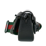 NEW $1,790 GUCCI Black Leather Nano Mini HORSEBIT 1955 BAG w 2 Removable STRAPS