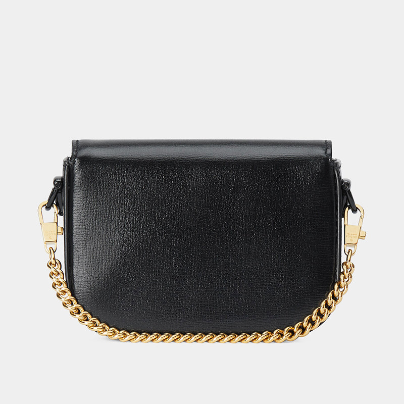 NEW $1,790 GUCCI Black Leather Nano Mini HORSEBIT 1955 BAG w 2 Removable STRAPS