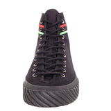 11.5G US 12 NEW $750 GUCCI All Black Canvas Red/Green GG LOGO High-top SNEAKERS