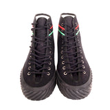 11.5G US 12 NEW $750 GUCCI All Black Canvas Red/Green GG LOGO High-top SNEAKERS