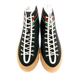 11.5G US 12 NEW $750 GUCCI Black GG CANVAS Red/Green GG LOGO High-top SNEAKERS