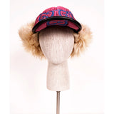 sz S NEW $1550 GUCCI Pink Quilted Blue GG Nylon & SHEARLING EAR FLAP TRAPPER HAT