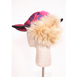 sz S NEW $1550 GUCCI Pink Quilted Blue GG Nylon & SHEARLING EAR FLAP TRAPPER HAT