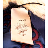 sz S NEW $1550 GUCCI Pink Quilted Blue GG Nylon & SHEARLING EAR FLAP TRAPPER HAT