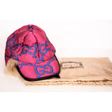 sz S NEW $1550 GUCCI Pink Quilted Blue GG Nylon & SHEARLING EAR FLAP TRAPPER HAT