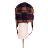 sz S NEW $950 GUCCI Camel Blue Red WOOL PLAID GG Logo FLAP TRAPPER Heritage HAT