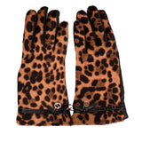 Sz 7.5 NEW $635 GUCCI RUNWAY JAGUAR Leopard Calf Hair BLACK LEATHER GG GLOVES