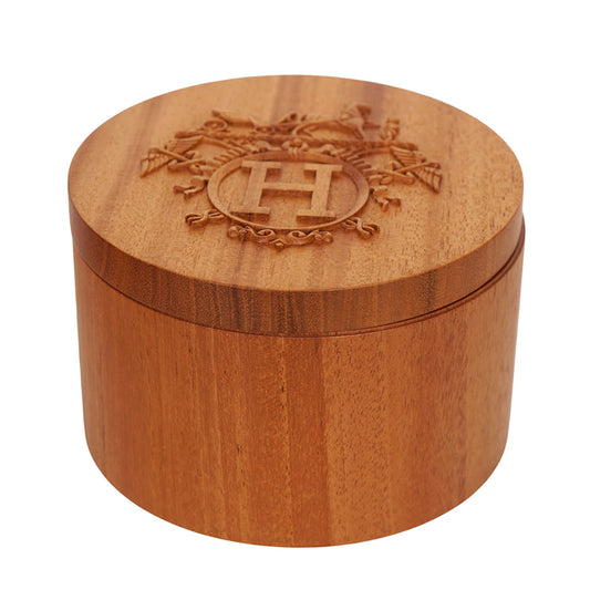 NEW HERMES Mahogany Wooden Box EX-LIBRIS H LOGO Carved TWILLY BOX D5in×H3in NIB