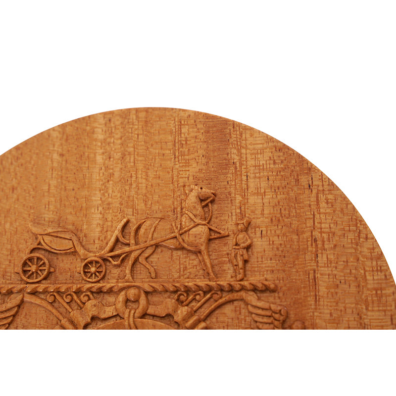 NEW HERMES Mahogany Wooden Box EX-LIBRIS H LOGO Carved TWILLY BOX D5in×H3in NIB