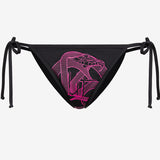 M NEW $440 JUST CAVALLI ROBERTO Black PINK SNAKE LOGO Swimsuit BIKINI TOP BOTTOM